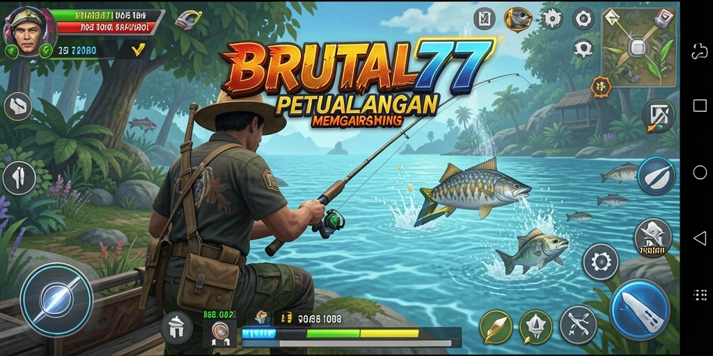 Gameplay memancing yang seru dan menantang di BRUTAL77.