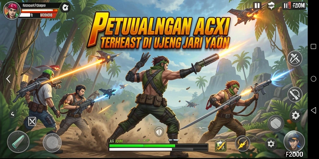 Screenshot F200M menampilkan aksi seru dalam pertarungan epik.