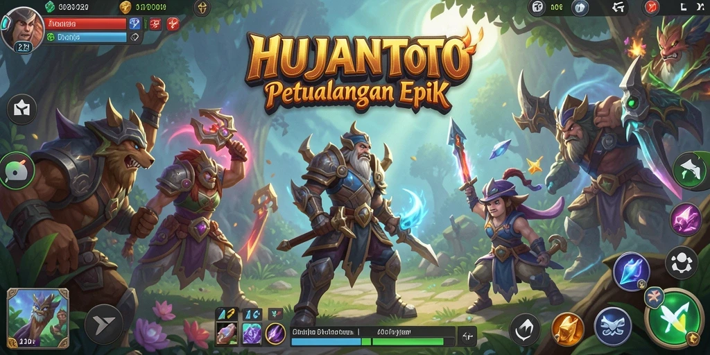 Tampilan gameplay menarik dari HUJANTOTO yang penuh aksi RPG.