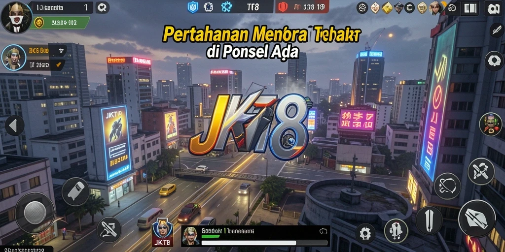 Tangkapan layar gameplay JKT8 yang menampilkan pertahanan menara yang strategis.