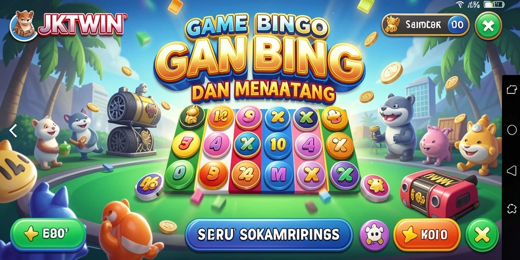 Tampilan gameplay seru dalam JKTWIN dengan suasana Bingo yang menggembirakan.