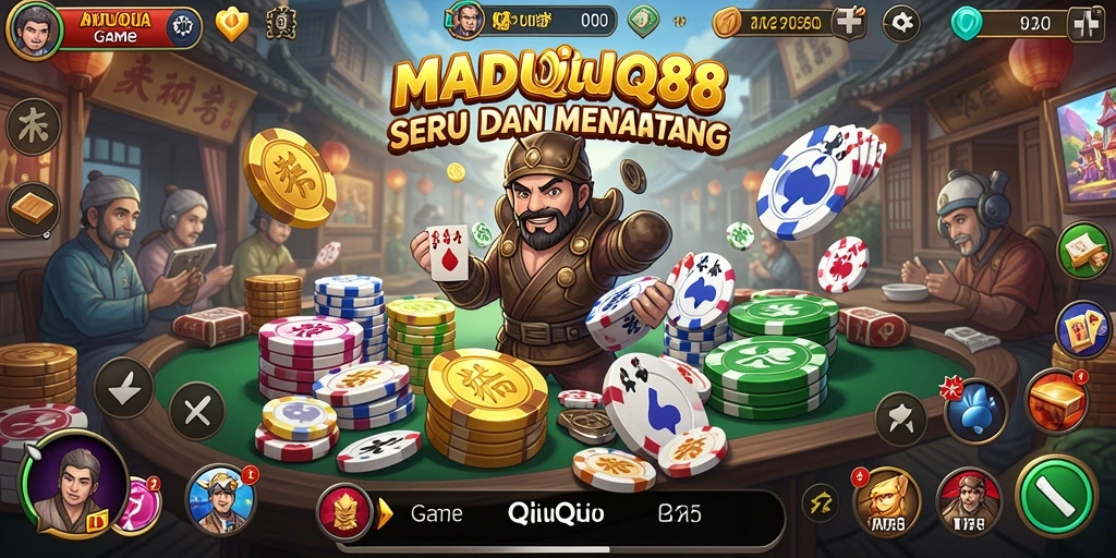 Tampilan gameplay seru dalam MADURA88 saat bermain QiuQiu.