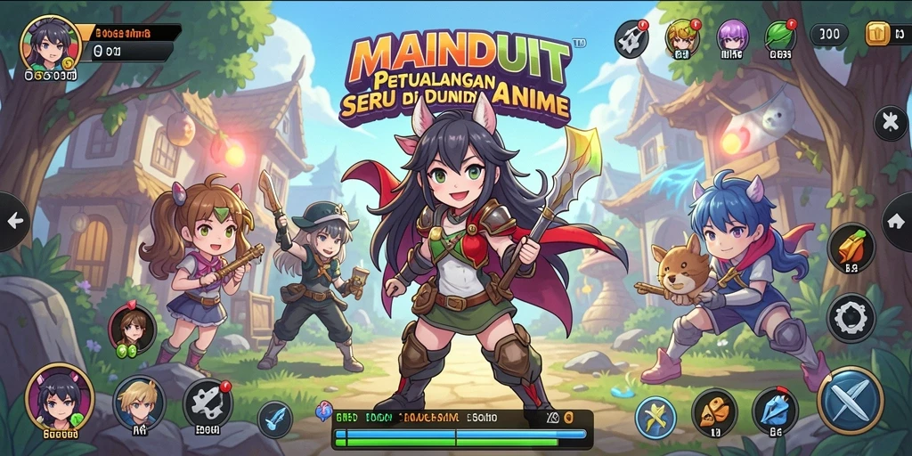 Screenshot gameplay MAINDUIT menampilkan aksi seru di dunia anime.