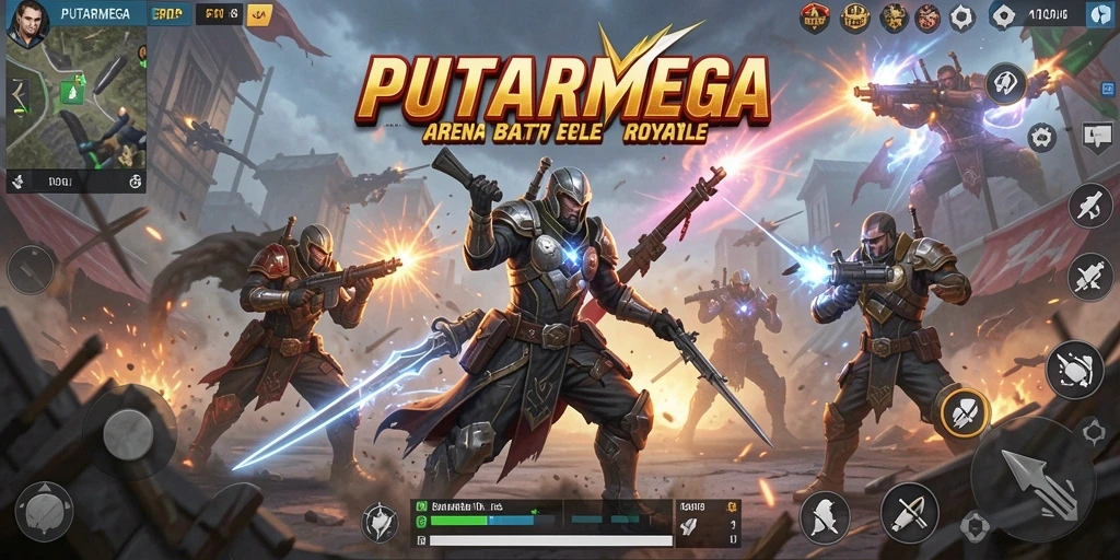 Tangkapan layar gameplay PUTARMEGA menampilkan aksi pertempuran yang mendebarkan.