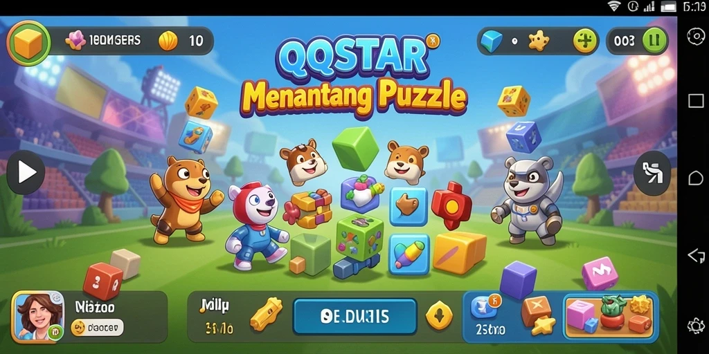 Tampilan gameplay QQSTAR yang menarik dan penuh tantangan untuk puzzle.
