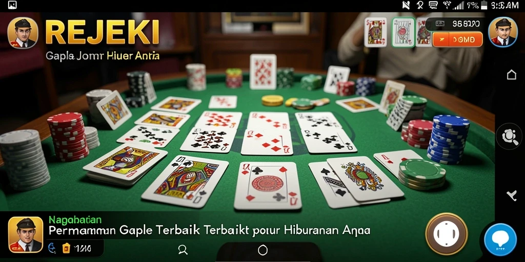 Tampilan gameplay seru dari REJEKI, game Gaple yang menarik.