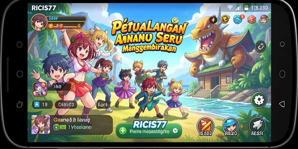 Tampilan dinamis gameplay Anime RICIS77 yang menawan.