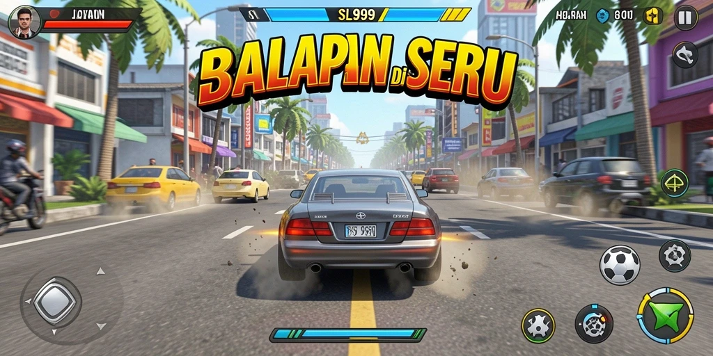 Gameplay menegangkan dengan berbagai kendaraan balap di SL999.