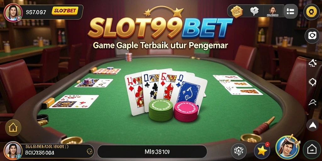 Tampilan menarik dari gameplay Gaple di SLOT99BET.