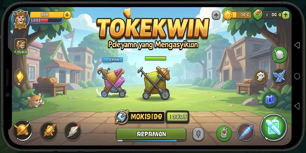 Screenshot menunjukkan karakter dan aktivitas gameplay TOKEKWIN yang menarik.